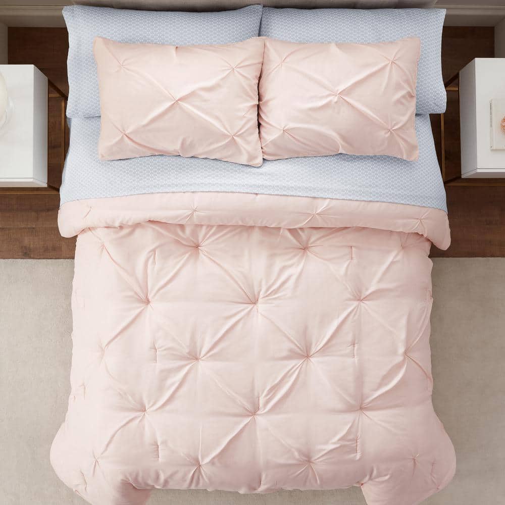 King Pink Microfiber Reversible Bed in a Bag Set