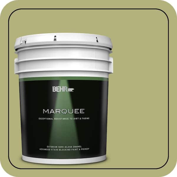 BEHR MARQUEE 5 gal. #M340-5 Fresh Artichoke Semi-Gloss Enamel Exterior Paint & Primer