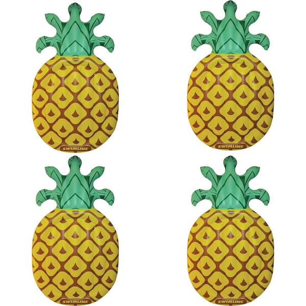 Swimline Giant 88 in. x 50 in. x 8 in. Inflatable Tropical Pineapple Pool Float Lounger (4-Pack)