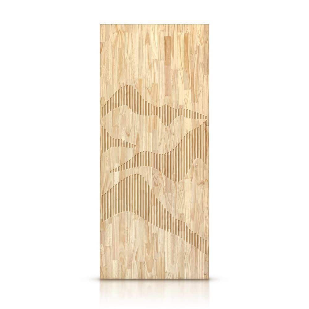 CALHOME 32 in. x 80 in. Hollow Core Natural Solid Wood Finished