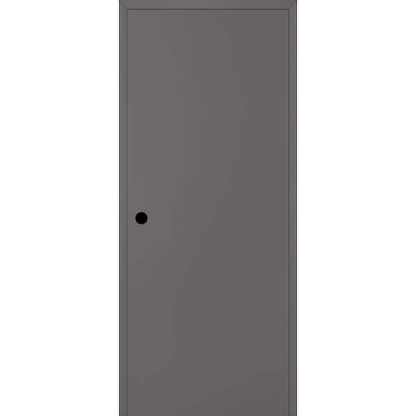Optima DIY-Friendly 36 in. x 84 in. Right Hand Gray Matte Solid Composite Core Wood Single Prehung Interior Door