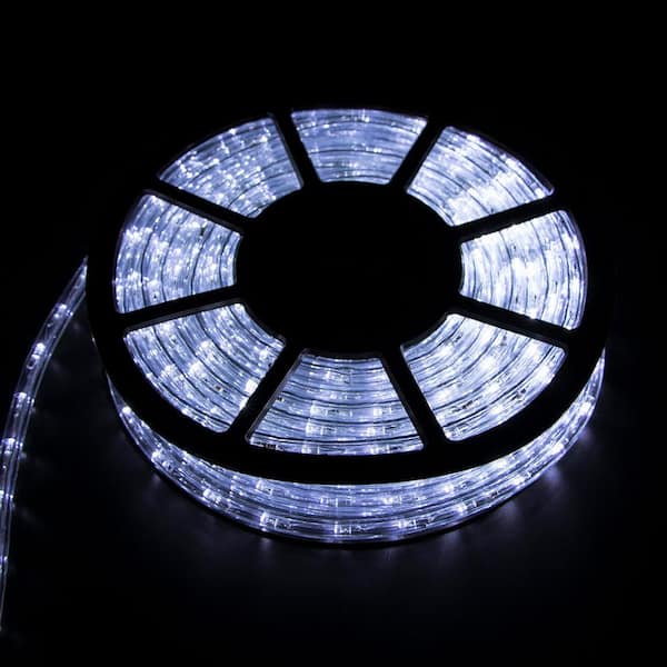 Outdoor 50 ft. 110-Volt Plug-in Cool Integrated White LED Light Color Changing Rope Light