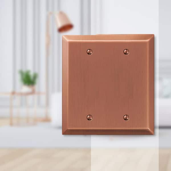 Metallic 2 Gang Blank Steel Wall Plate - Antique Copper