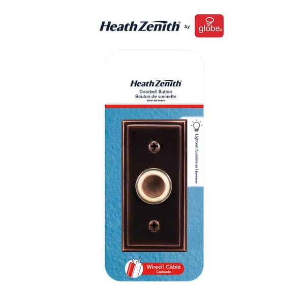Heath Zenith Oil Rubbed Bronze Metal Wired Pushbutton Doorbell Heath Zenith Oil Rubbed Bronze Metal Wired Pushbutton Doorbell