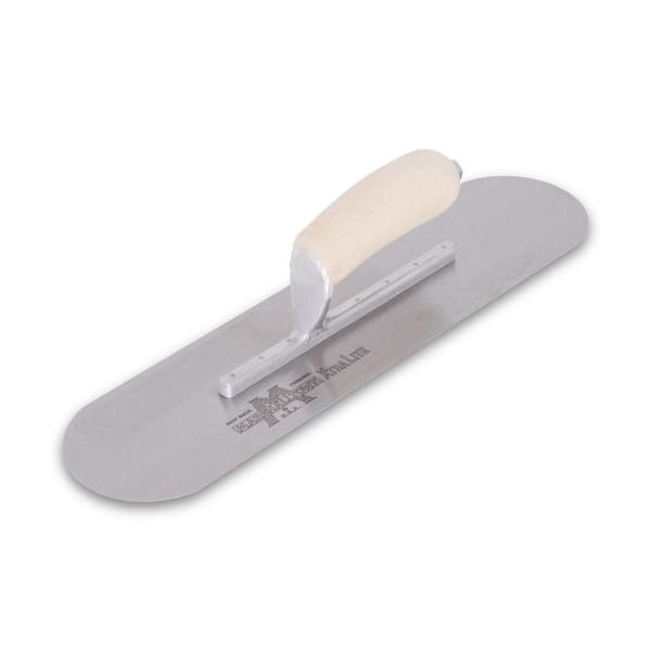 MARSHALLTOWN 16 in. x 4 in. Exposed Rivet PoolSaver Trowel - Curved Wood Handle
