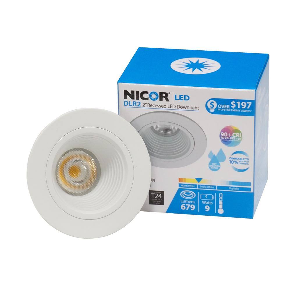DLR2 2 in. 2700K Remodel or New Construction Integrated LED Recessed Downlight Kit with Baffle Trim in White price history on PriceWatchPro