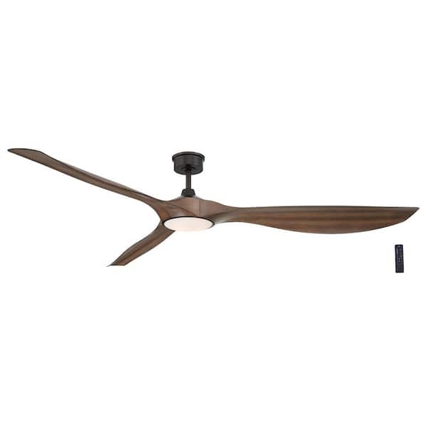 Home Decorators Collection Marlon 84 in. Integrated LED Indoor Natural Iron Ceiling Fan with Brazilian Walnut Blades and Remote Control