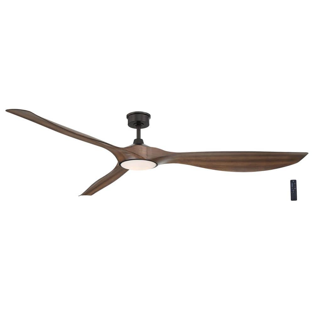 Marlon 84 in. Integrated LED Indoor Natural Iron Ceiling Fan with Brazilian Walnut Blades and Remote Control price history on PriceWatchPro