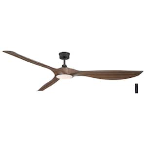 Marlon 84 in. Integrated LED Indoor Natural Iron Ceiling Fan with Brazilian Walnut Blades and Remote Control