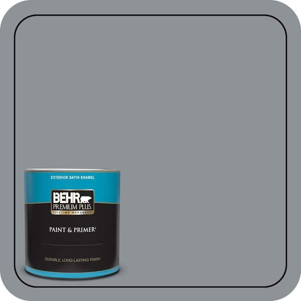 BEHR PREMIUM PLUS 1 qt. #PPU18-04 Dark Pewter Satin Enamel Exterior Paint & Primer