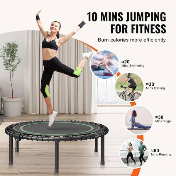 SKYSHALO Foldable Mini Trampoline, 40In. Fitness Rebounder