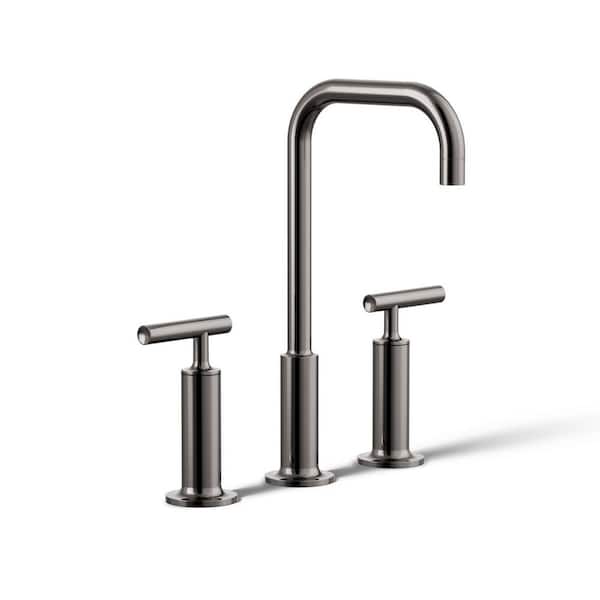 KOHLER Purist Widespread Double Handle 1.2 GPM Bathroom Sink Faucet with Lever Handles in Vibrant Titanium