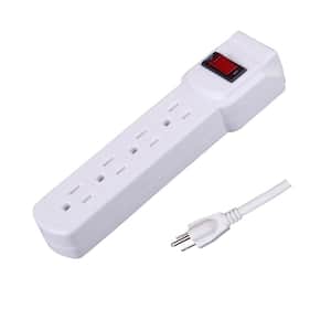 4-Outlet Power Strip Surge Protector with 3 ft. Cord, White