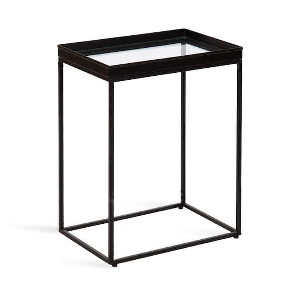 Kate and Laurel Lonsdale 18 in. Black Rectangle Metal End Table