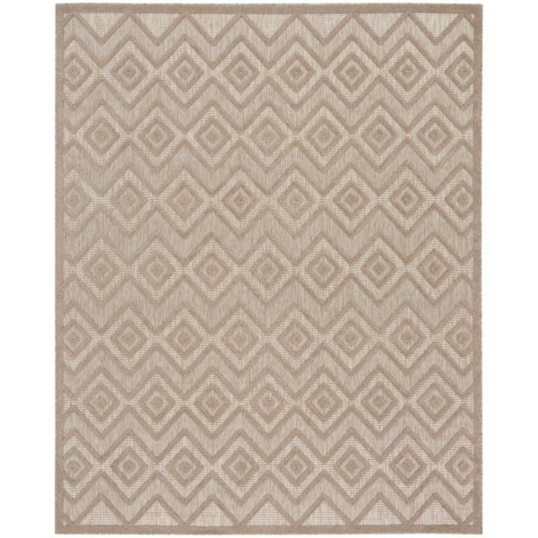 Beige 8 ft. x 10 ft. Woven Abstract Polyester Rectangle Indoor/Outdoor Area Rug