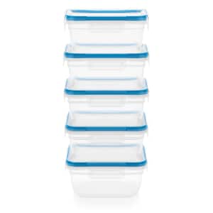 Total Solutions 10 Piece 5.5 Cup Plastic Square Meal Prep Set