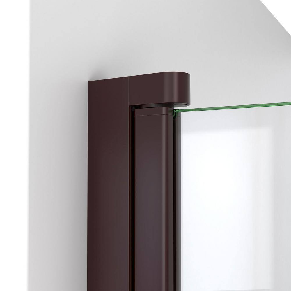 Aqua-Q 58" Frameless Glass Tub Door in Oil Rubbed Bronze
