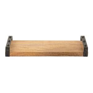 Greenview 17 in. Natural Wood Decorative Tray