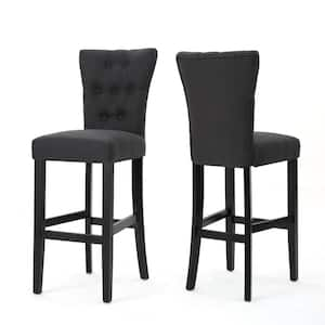 Pia 45.50 in. Dark Charcoal Fabric Bar Stools (Set of 2)