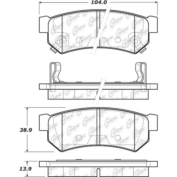 Centric Parts Disc Brake Pad Set 2014-2016 Chevrolet Spark EV - -L ELECTRIC