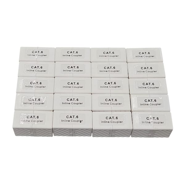 Cat6 Ethernet Coupler UL Listed in White (20-Pack)