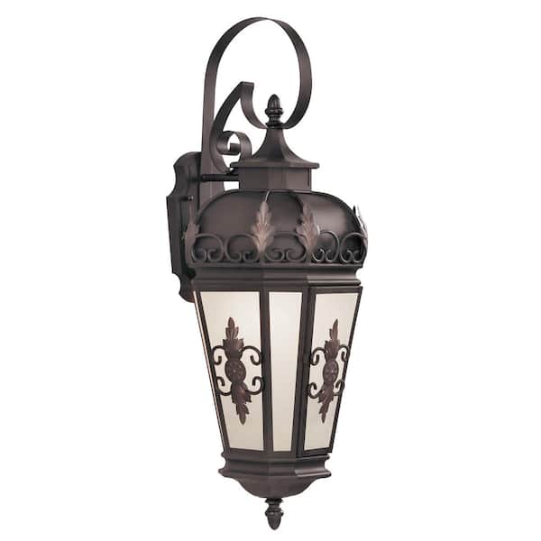 Berkshire 9.5 in. 1-Light Bronze Outdoor Wall Lantern Sconce