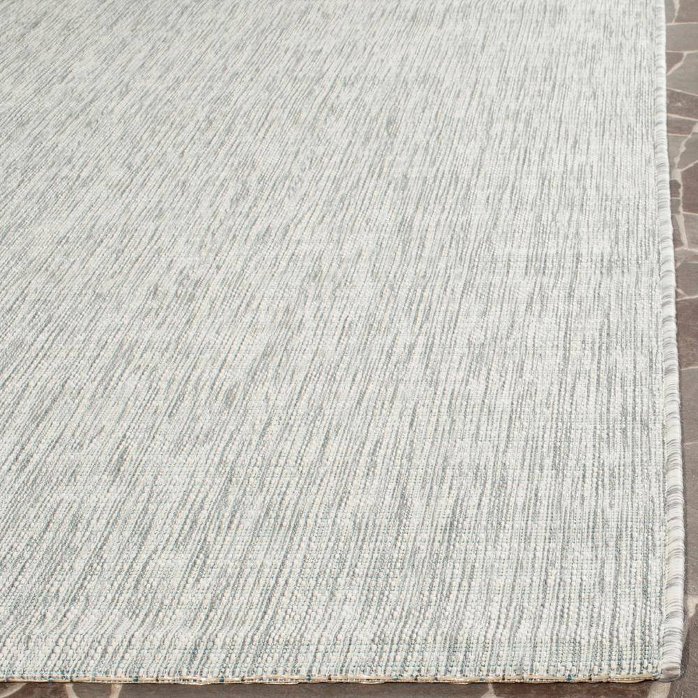 Modern Easy-Care 9' x 12' Gray and Turquoise Synthetic Area Rug