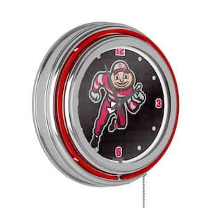 The Ohio State University Red Brutus Dash Lighted Analog Neon Clock