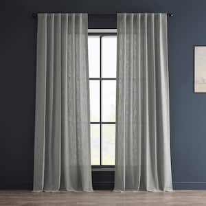 Ash Grey Solid Rod Pocket Light Filtering Curtain - 50 in. W x 108 in. L (1 Panel)