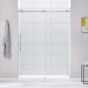 Ren Selections 60 in W x 78-3/4 in H Sliding Shower Door with Premium Satin Nickel Finish, Size: 60 inch 73SGP