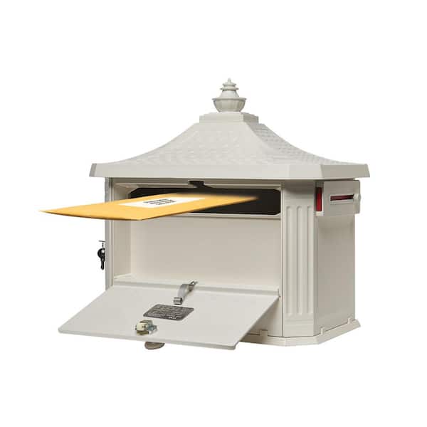 Hamilton Premium, Large, Locking, Aluminum, Post Mount Mailbox, White Hamilton Premium, Large, Locking, Aluminum, Post Mount Mailbox, White