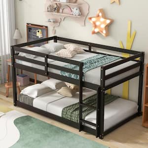 Espresso Twin Over Twin Floor Bunk Bed