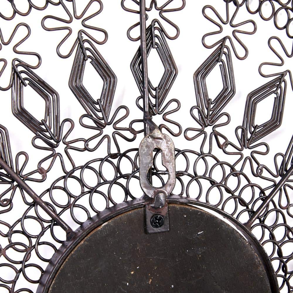 Set of Three Black and Natural Metal Circle Wall Sculptures