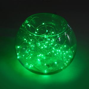 40-Light Mini Battery Operated Waterproof String Lights in Green (2-Count)