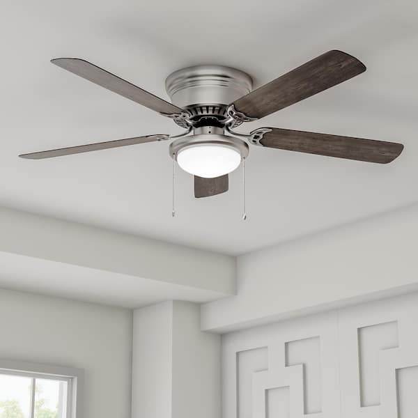 Hampton Bay Hugger 56 in. LED Brushed Nickel Ceiling Fan