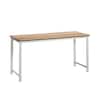 WORKSENSE Bergen Circle 59.055 in. Kiln Acacia Writing Desk or ...