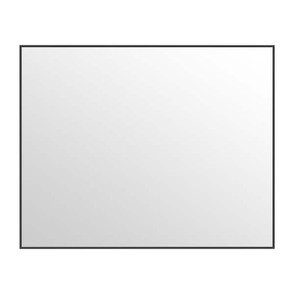 40 in. W x 32 in. H Large Rectangle Aluminum Alloy Framed Wall Mounted Bathroom Vanity Accent Mirror in Black