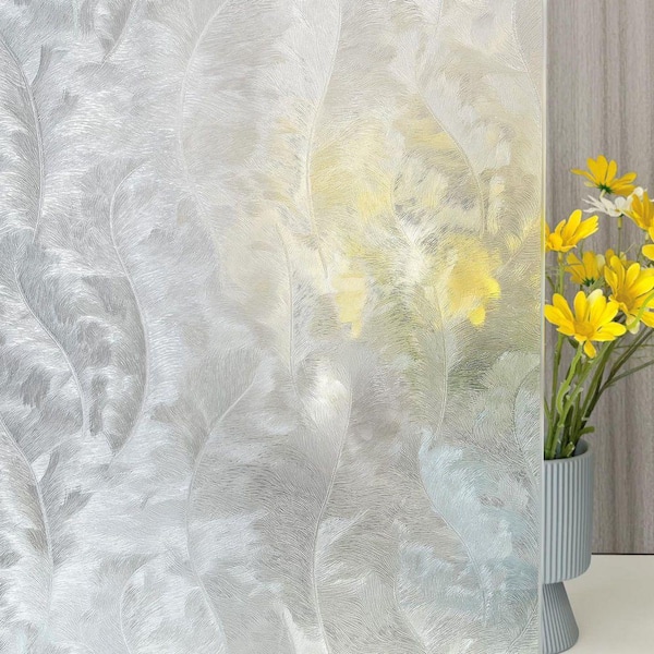 HIDBEA 23.6 in. W x 78 in. L Wavy Feather Static Cling Decorative