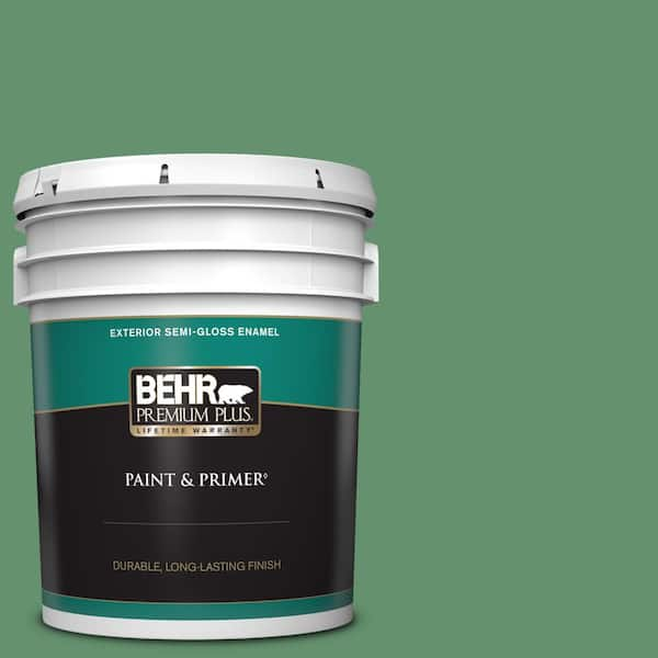 BEHR PREMIUM PLUS 5 gal. #460D-6 Manchester Semi-Gloss Enamel Exterior Paint & Primer