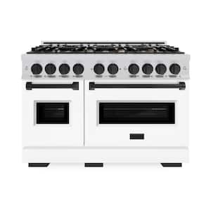 Classic 48 in. 8-Burner Gas Range with Double Oven in Stainless Steel, Matte White, and Matte Black