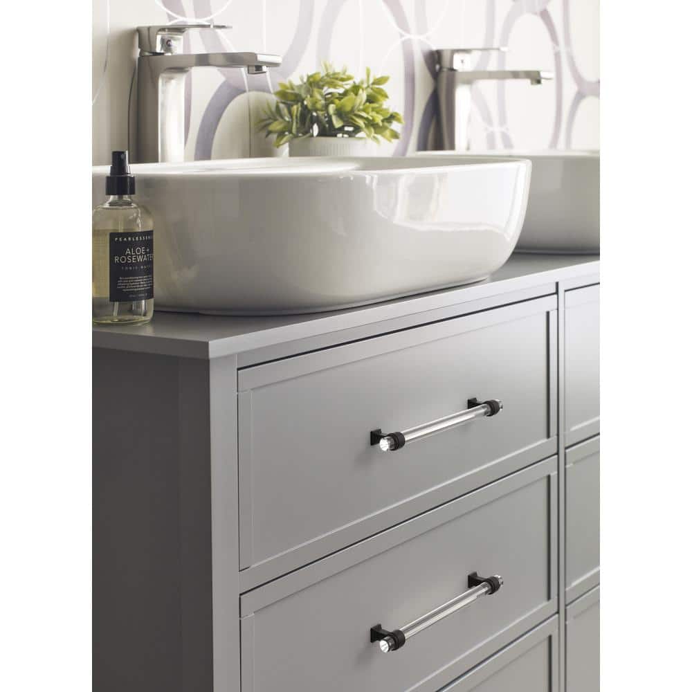 Clear and Black Bronze 8" Modern Cabinet Pull Bar