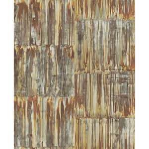 Patina Panels Copper Metal Copper Wallpaper Sample