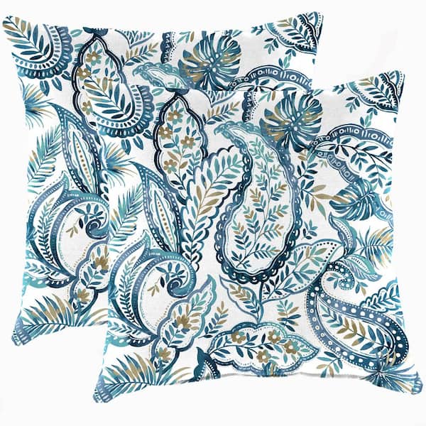 Jordan Manufacturing 17 in. L x 17 in. W x 5 in. T Square Outdoor Throw Pillow (2-Pack)