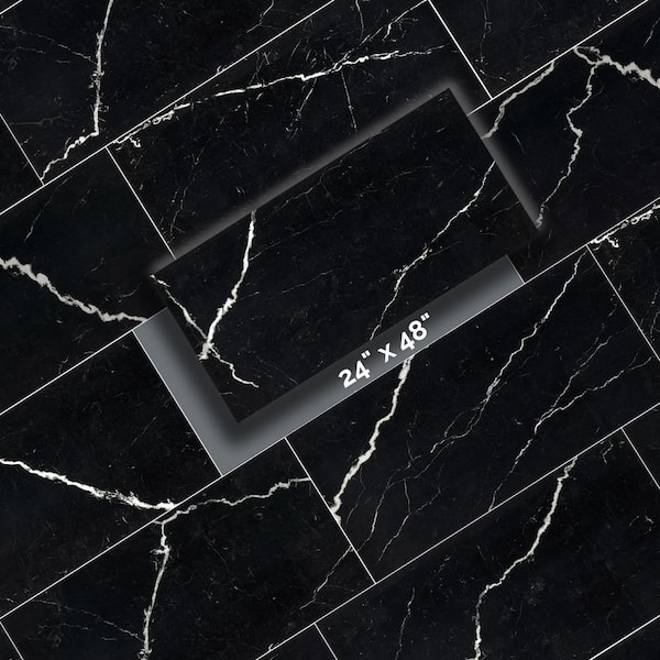 MSI Toucan Black 24 in. x 48 in. Polished Porcelain Marble Look