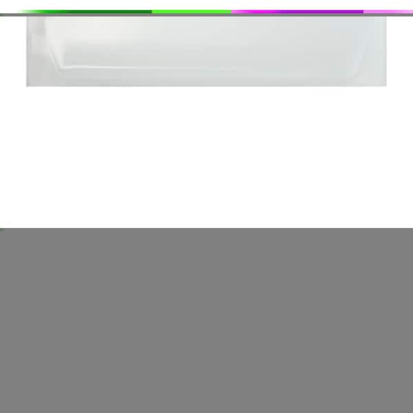 Ensemble 60 in. x 30.25 in. Rectangular Soaking Bathtub with Right Drain in White