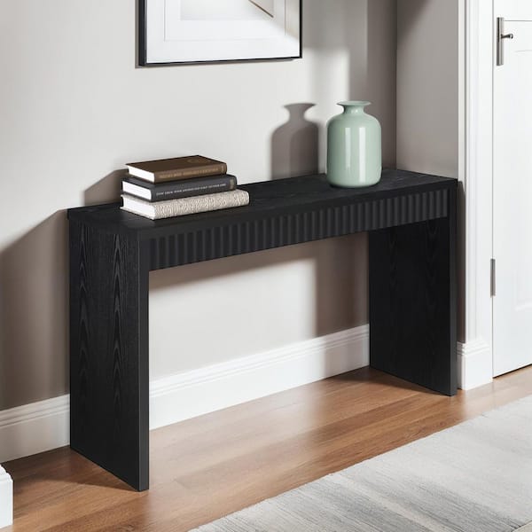 Northfield Carmel 47.5 in. Black Rectangle MDF Console Table with Fluted Finish