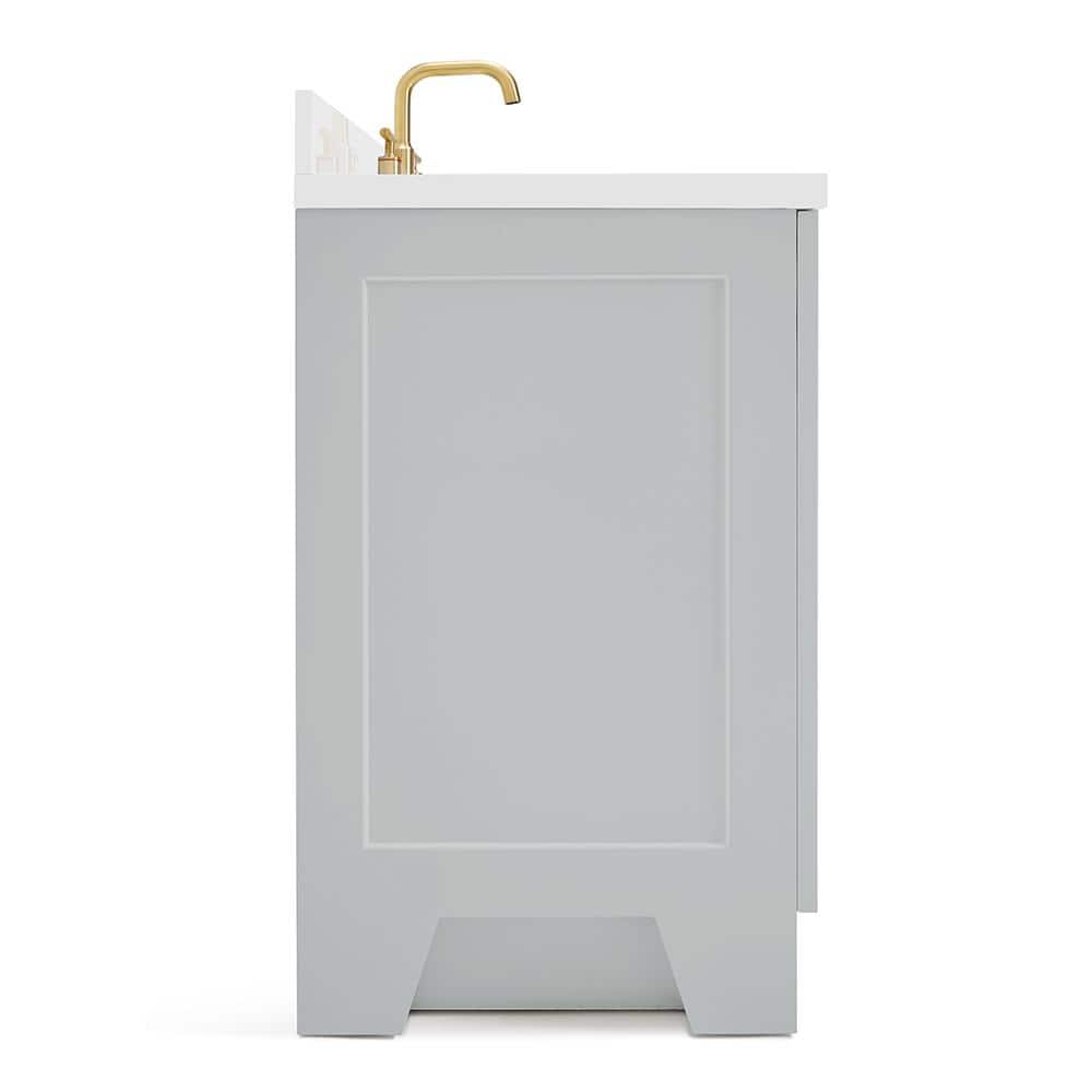 Taylor 43-inch White Quartz Top Gray Single Sink Vanity