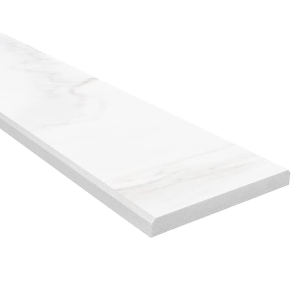 Calacatta Nowy 6 in. x 36 in. Polished Engineered Marble Double Beveled Threshold Tile (3 lin. ft. /Each)