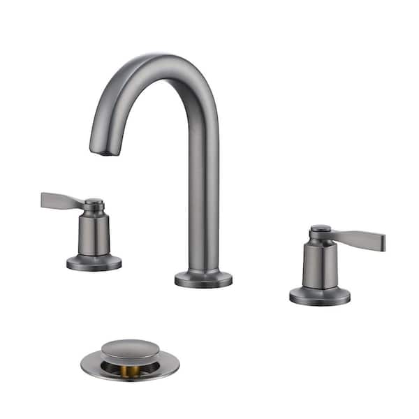 Larko 8 in. Widespread 2-Handle Bathroom Faucet in Gun Metal