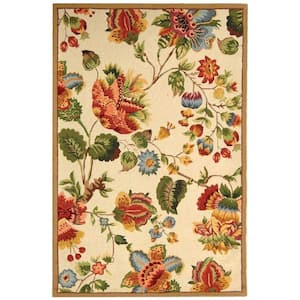 Chelsea Ivory 4 ft. x 6 ft. Floral Gradient Solid Area Rug